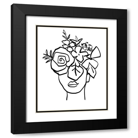 Floral View III Black Modern Wood Framed Art Print with Double Matting by Warren, Annie