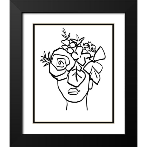 Floral View III Black Modern Wood Framed Art Print with Double Matting by Warren, Annie