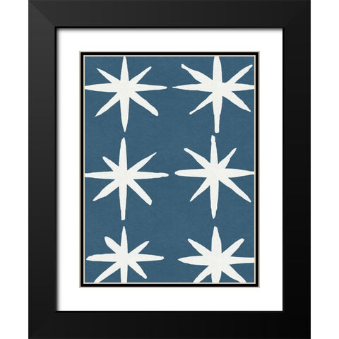 Shibori Pattern IV Black Modern Wood Framed Art Print with Double Matting by Green, Jacob