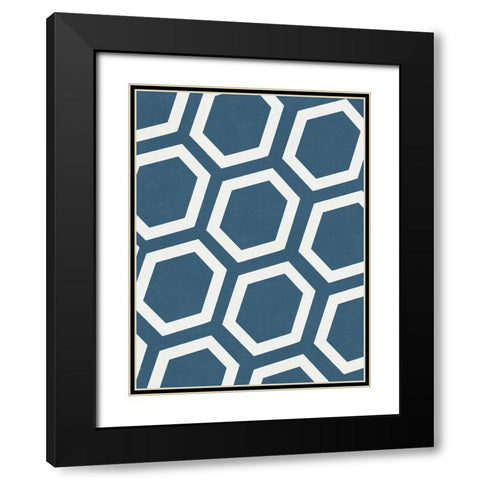 Shibori Pattern V Black Modern Wood Framed Art Print with Double Matting by Green, Jacob