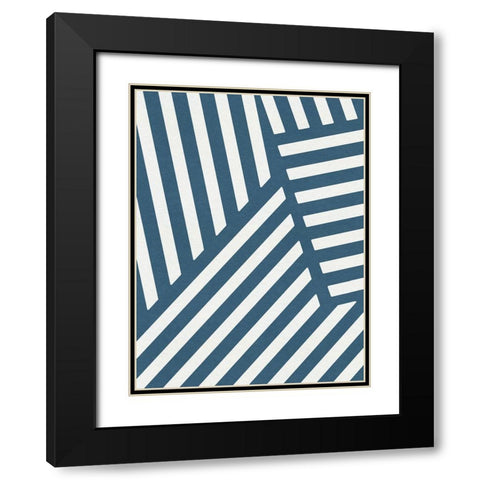 Shibori Pattern VI Black Modern Wood Framed Art Print with Double Matting by Green, Jacob