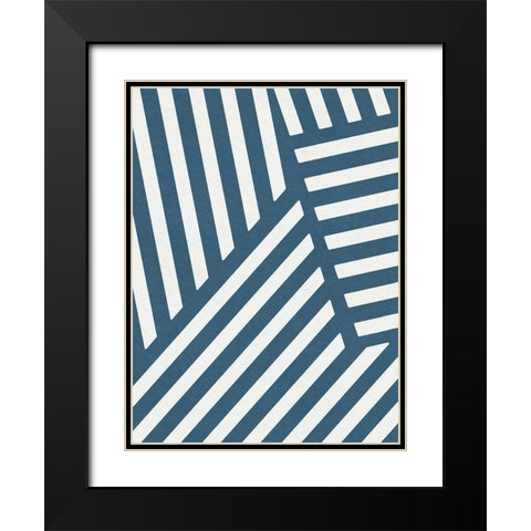 Shibori Pattern VI Black Modern Wood Framed Art Print with Double Matting by Green, Jacob