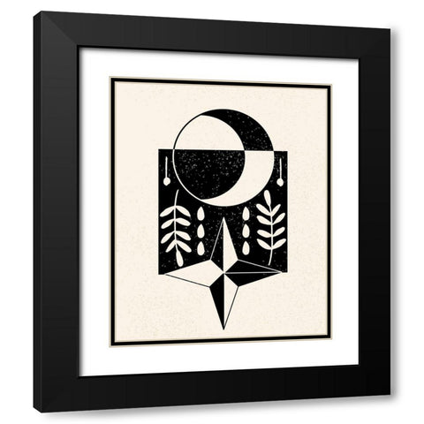 White Moon III Black Modern Wood Framed Art Print with Double Matting by Wang, Melissa