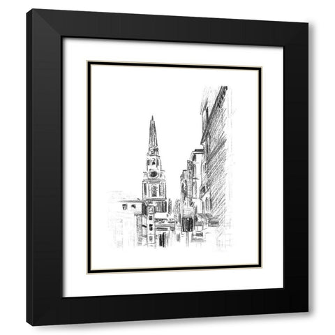 Day Street I Black Modern Wood Framed Art Print with Double Matting by Wang, Melissa