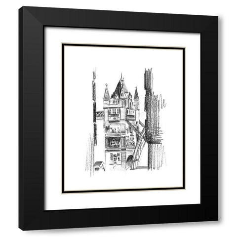 Day Street IV Black Modern Wood Framed Art Print with Double Matting by Wang, Melissa