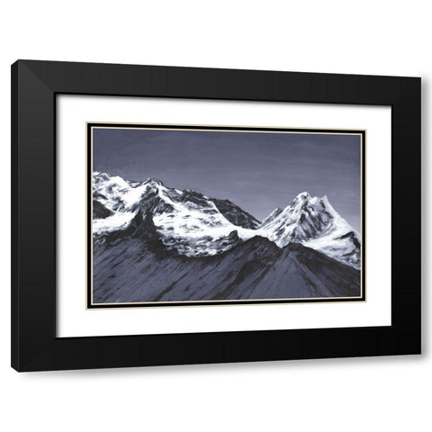 Moonlit Mountain Range I Black Modern Wood Framed Art Print with Double Matting by Willett, Michael