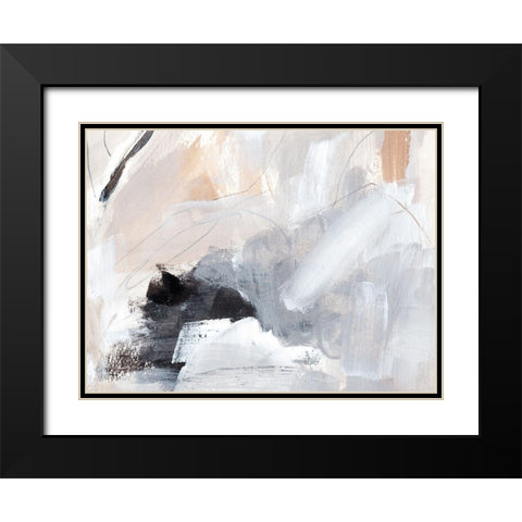 Neutral Folds II Black Modern Wood Framed Art Print with Double Matting by Warren, Annie