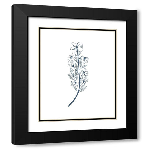 Little Flowers I Black Modern Wood Framed Art Print with Double Matting by Wang, Melissa