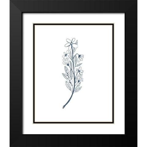 Little Flowers I Black Modern Wood Framed Art Print with Double Matting by Wang, Melissa