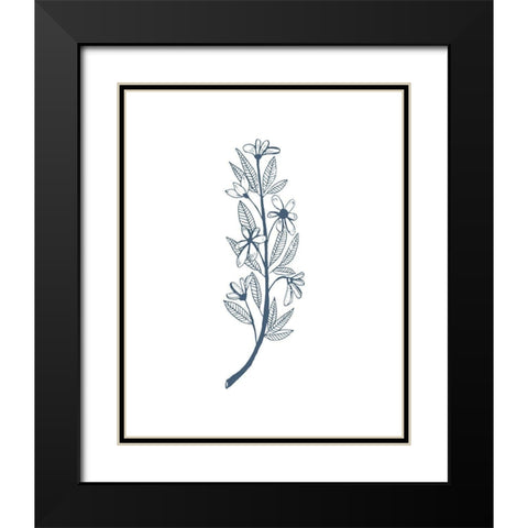 Little Flowers II Black Modern Wood Framed Art Print with Double Matting by Wang, Melissa