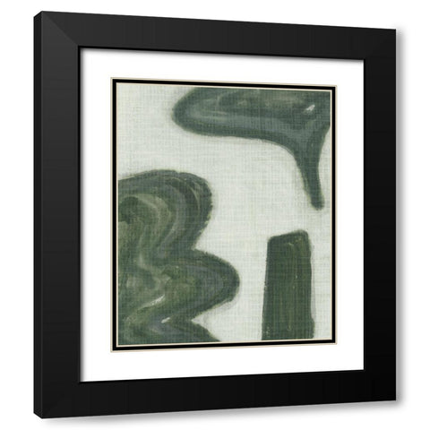 Emerald Forms I Black Modern Wood Framed Art Print with Double Matting by Wang, Melissa