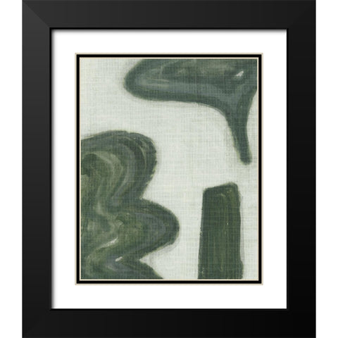 Emerald Forms I Black Modern Wood Framed Art Print with Double Matting by Wang, Melissa