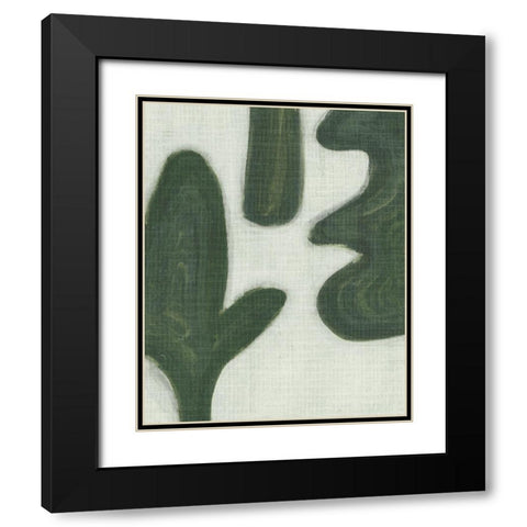 Emerald Forms II Black Modern Wood Framed Art Print with Double Matting by Wang, Melissa
