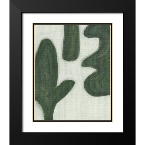 Emerald Forms II Black Modern Wood Framed Art Print with Double Matting by Wang, Melissa