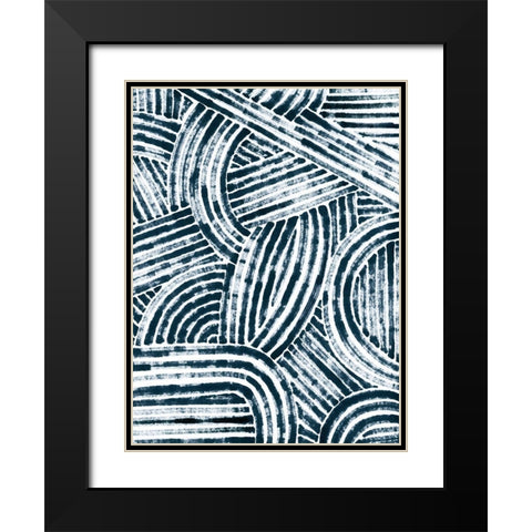 Pattern Maze in Ink II Black Modern Wood Framed Art Print with Double Matting by Vess, June Erica