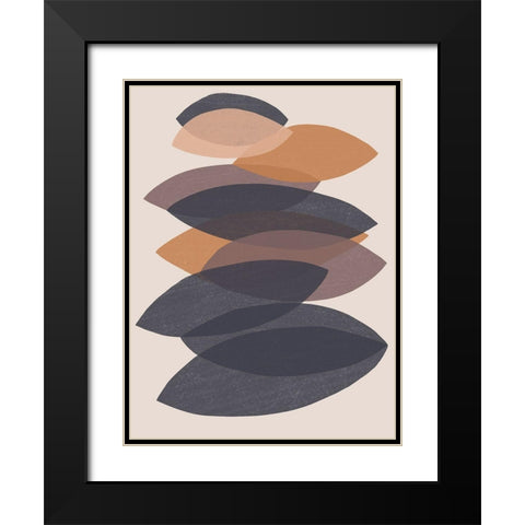 Paper Stack I Black Modern Wood Framed Art Print with Double Matting by Vess, June Erica