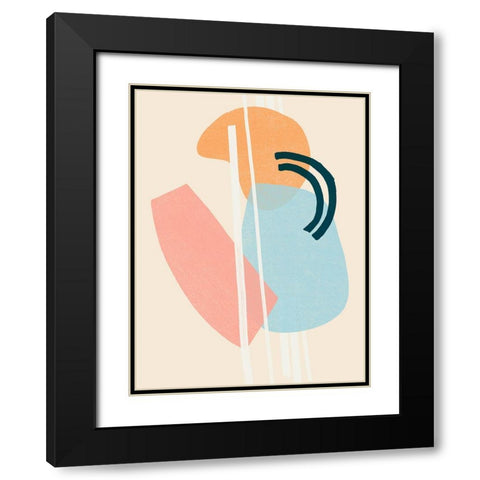 Memphis Symphony I Black Modern Wood Framed Art Print with Double Matting by Vess, June Erica