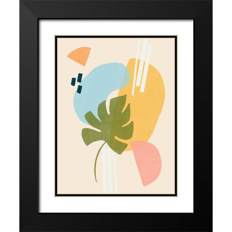 Memphis Symphony II Black Modern Wood Framed Art Print with Double Matting by Vess, June Erica