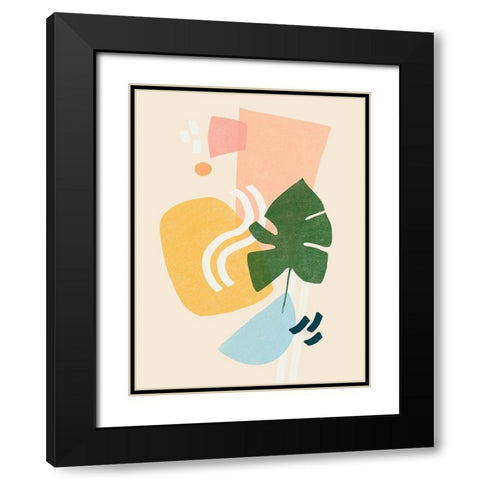 Memphis Symphony III Black Modern Wood Framed Art Print with Double Matting by Vess, June Erica