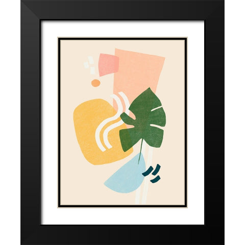 Memphis Symphony III Black Modern Wood Framed Art Print with Double Matting by Vess, June Erica