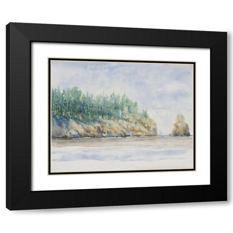 Watercolor Shore II Black Modern Wood Framed Art Print with Double Matting by OToole, Tim