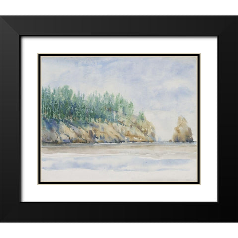 Watercolor Shore II Black Modern Wood Framed Art Print with Double Matting by OToole, Tim