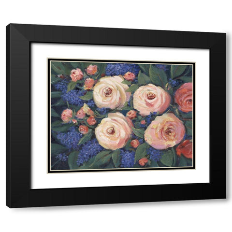 Floral Touch I Black Modern Wood Framed Art Print with Double Matting by OToole, Tim
