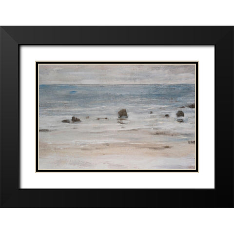 Shimmering Shore I Black Modern Wood Framed Art Print with Double Matting by OToole, Tim