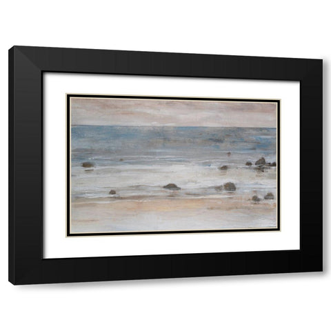 Shimmering Shore II Black Modern Wood Framed Art Print with Double Matting by OToole, Tim