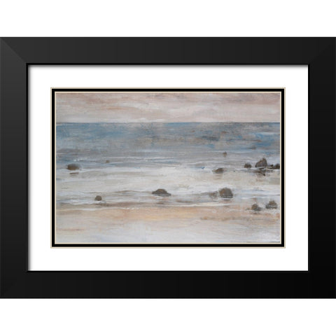 Shimmering Shore II Black Modern Wood Framed Art Print with Double Matting by OToole, Tim