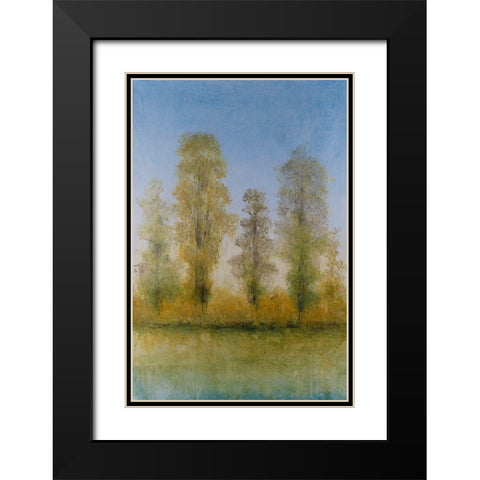 Gilded Trees II Black Modern Wood Framed Art Print with Double Matting by OToole, Tim