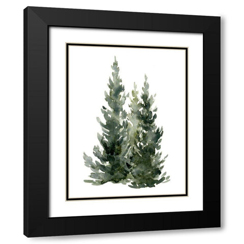 Simple Evergreens I Black Modern Wood Framed Art Print with Double Matting by Caroline, Emma