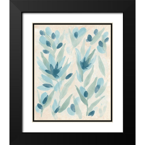 Brush Blossom Field I Black Modern Wood Framed Art Print with Double Matting by Vess, June Erica