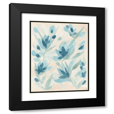 Brush Blossom Field II Black Modern Wood Framed Art Print with Double Matting by Vess, June Erica