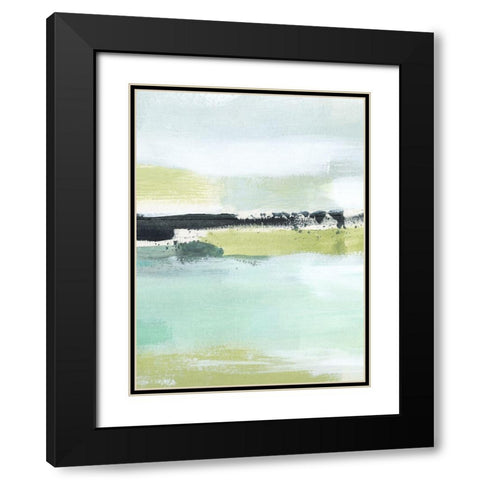 Sea Green Layers I Black Modern Wood Framed Art Print with Double Matting by Warren, Annie