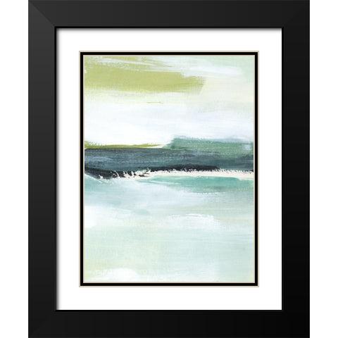 Sea Green Layers III Black Modern Wood Framed Art Print with Double Matting by Warren, Annie