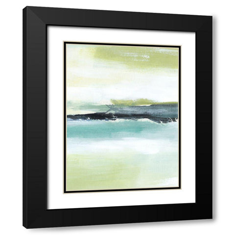Sea Green Layers IV Black Modern Wood Framed Art Print with Double Matting by Warren, Annie