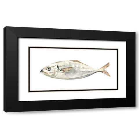 Silver Fish I Black Modern Wood Framed Art Print with Double Matting by Caroline, Emma