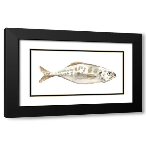 Silver Fish II Black Modern Wood Framed Art Print with Double Matting by Caroline, Emma