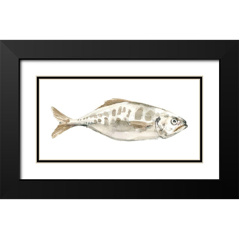 Silver Fish II Black Modern Wood Framed Art Print with Double Matting by Caroline, Emma