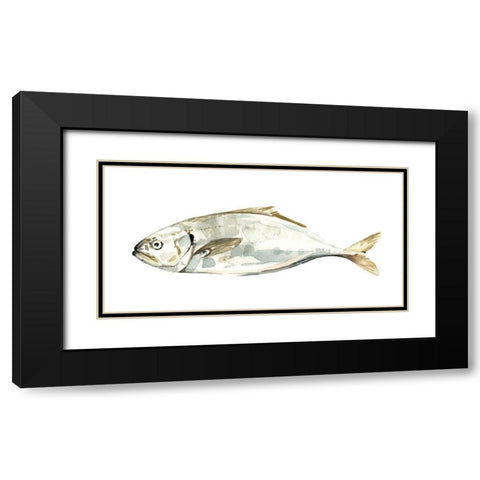 Silver Fish IV Black Modern Wood Framed Art Print with Double Matting by Caroline, Emma
