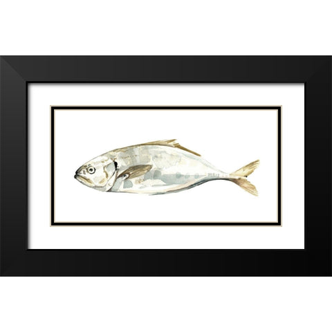 Silver Fish IV Black Modern Wood Framed Art Print with Double Matting by Caroline, Emma