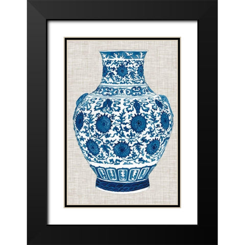 Ming Vase on Linen V Black Modern Wood Framed Art Print with Double Matting by McCavitt, Naomi