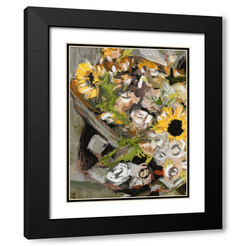 Sunflower Bouquet I Black Modern Wood Framed Art Print with Double Matting by Wang, Melissa