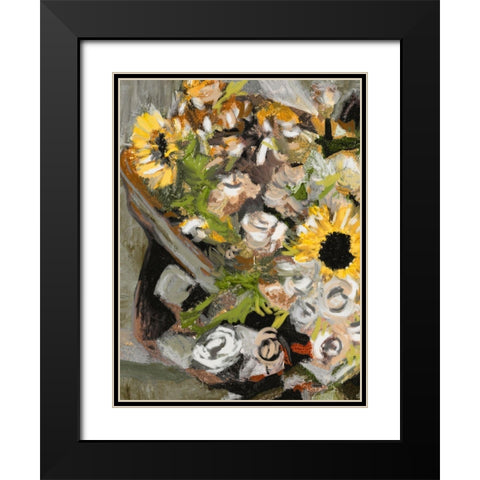 Sunflower Bouquet I Black Modern Wood Framed Art Print with Double Matting by Wang, Melissa