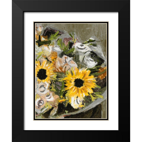 Sunflower Bouquet II Black Modern Wood Framed Art Print with Double Matting by Wang, Melissa