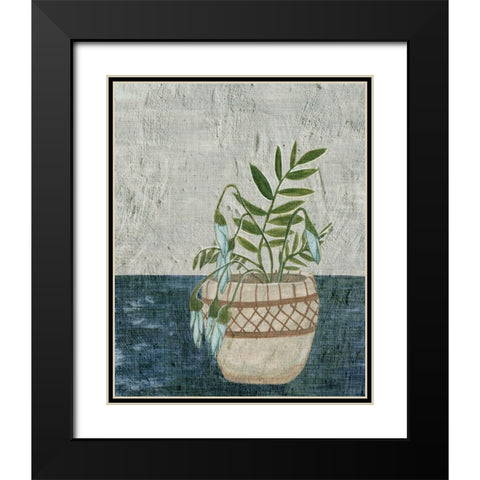 Corner Plant I Black Modern Wood Framed Art Print with Double Matting by Wang, Melissa