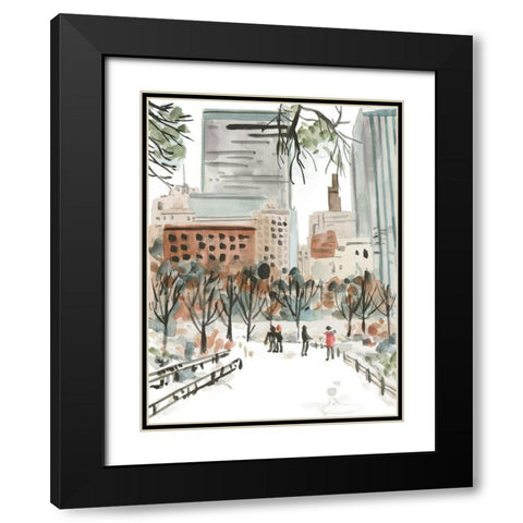 Winter Road I Black Modern Wood Framed Art Print with Double Matting by Wang, Melissa