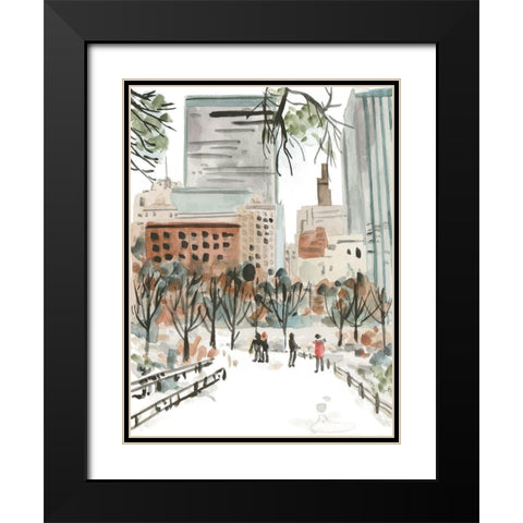 Winter Road I Black Modern Wood Framed Art Print with Double Matting by Wang, Melissa
