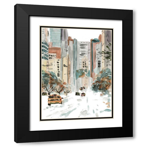 Winter Road III Black Modern Wood Framed Art Print with Double Matting by Wang, Melissa